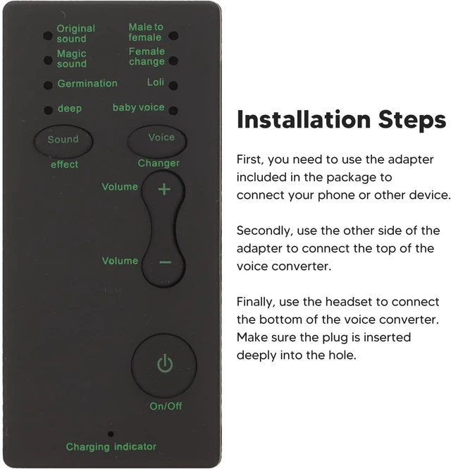 Alt view image 5 of 7 - Portable Voice Changer, Voice Disguiser Microphone Voice Changer Machine with 7 Sound Effects for Mobile Phone PC for for