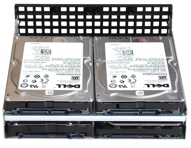 Alt view image 2 of 4 - 2.5" SSD Optical Bay Hard Drive Bracket Holds 4 x 2.5" Drives or 1 x 3.5" Standard Drive, 5.25" Optical Bay Mounting Rack for PC Case Expansion
