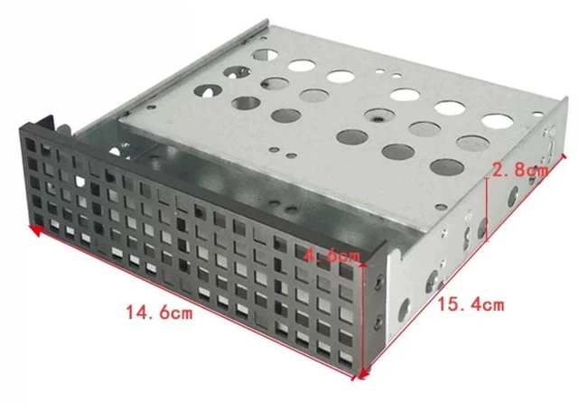 Alt view image 4 of 4 - 2.5" SSD Optical Bay Hard Drive Bracket Holds 4 x 2.5" Drives or 1 x 3.5" Standard Drive, 5.25" Optical Bay Mounting Rack for PC Case Expansion