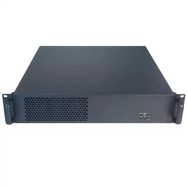 Main image of 2U-245F Rackmount Industrial Short Chassis 45cm Depth, ATX Motherboard, Standard PSU Mount, Full-Height GPU Support, 3x 3.5" HDD, Dual 8025 Fans