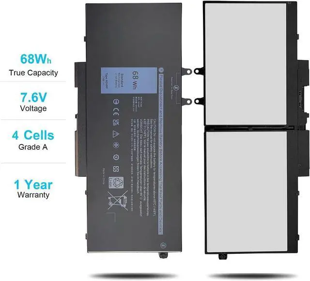Alt view image 11 of 12 - LXHY 68Wh 4GVMP Laptop Battery Replacement for Dell Latitude 5500 5400 Precision 3540 Inspiron 7590 7591 7791 2-in-1 P84F P84F001 P42E P42E001 P98G001 P80F P80F001 C5GV2 H82T6 W8GMW RF7WM X77XY 7.6V