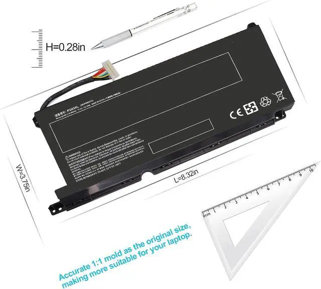Alt view image 11 of 14 - LXHY 52.5WH PG03XL Replacement HP Pavilion Gaming 15 Laptop Battery for hp Pavilion 15-DK0XXX DK0056WM DK0068WM 15-DK0055NR/DK200/EC0013DX 15Z-EC200 16-A0032DX A0035NR L48495-005 Battery(Type A)