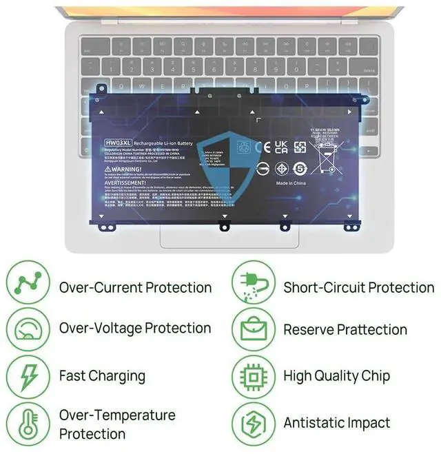 Alt view image 11 of 14 - LXHY HW03XL Replacement Battery for HP Pavilion 15-EG 15-EH 17-CN 17-CP 15-EG0073CL 15-EG2073CL 15-EG1053CL 15-EG1073CL