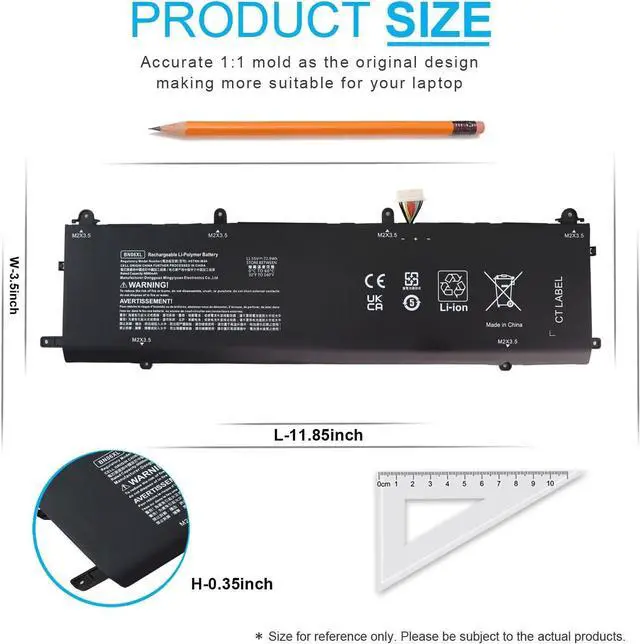Alt view image 9 of 10 - LXHY BN06XL L68299-005 Laptop Battery Replacement for HP Spectre X360 Convertible 15-EB 15T-EB 15-eb0xxx 15-eb1xxx 15-eb0053dx 15-eb0043dx 15-eb1043dx 15t-eb000 15t-eb100 BNO6XL BN06072XL-PL 72.9Wh