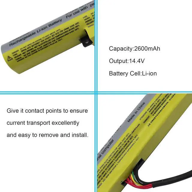 Alt view image 8 of 12 - LXHY L12S4K01 Battery Compatible with Lenovo Ideapad Z400 Z500 Z510 P500 P400 Touch Series L12S4E21 L12M4E21 L12M4K01 4INR19/65-1 14.8V 48WH