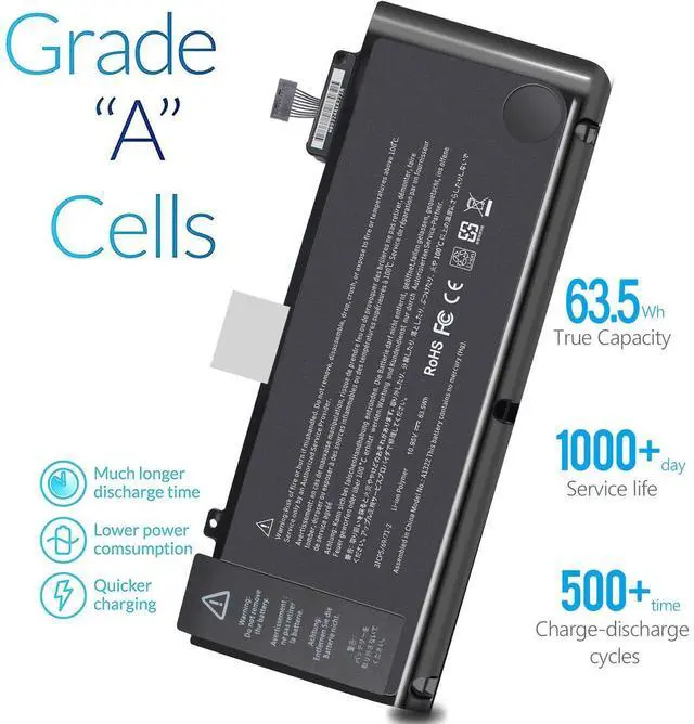 Alt view image 11 of 12 - A1322 A1278 Battery 63.5WH 10.95V Replacement for MacBook Pro 13-inch (2012 2011 2010 2009 Version) MB990LL/A MB991ll/A MC374ll/A MC375LL/A MC700ll/A MD101LL/A MD102LL/A 661-5229 661-5557
