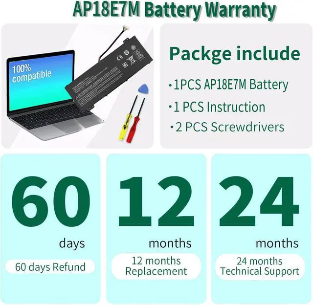 Alt view image 13 of 14 - LXHY AP18E7M AP18E8M Battery for Acer Predator Helios 300 PH315-52 PH315-53 PH317-53 Predator Triton 300 PT315-51 Nitro 5 AN517-52 AN517-51 AN515-54 AN515-43 Nitro 7 AN715-51 Aspire 7 A715-74G