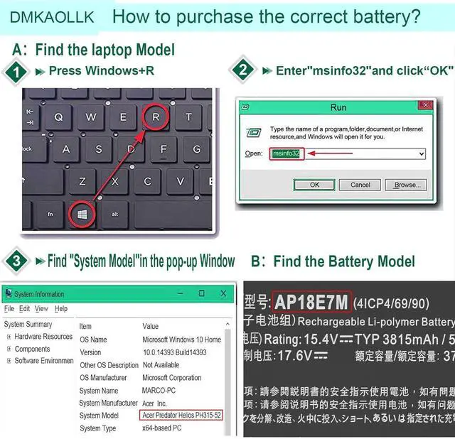 Alt view image 14 of 14 - LXHY AP18E7M AP18E8M Battery for Acer Predator Helios 300 PH315-52 PH315-53 PH317-53 Predator Triton 300 PT315-51 Nitro 5 AN517-52 AN517-51 AN515-54 AN515-43 Nitro 7 AN715-51 Aspire 7 A715-74G