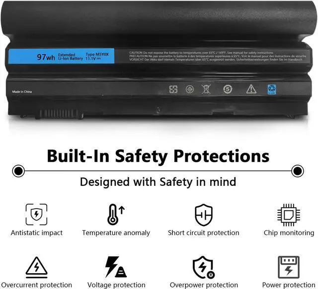 Alt view image 13 of 14 - LXHY 97Wh M5Y0X 9-Cell Laptop Battery for Dell Latitude E6420 E6430 E6440 E6520 E6530 E6540 E5420 E5430 E5520 E5530 Inspiron 4420 5420 5425 7420 7520 N4420 N4720 N5420 M421R M521R 2P2MJ NHXVW 71R31