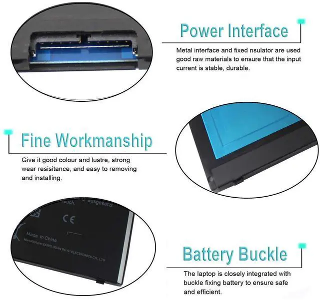 Alt view image 10 of 14 - 6MT4T Battery 62WH Replacement for Dell Latitude E5470 E5570 14 5470 E5470 15 5570 E5570 15.6 inch Precision 3510 7V69Y TXF9M 79VRK 07V69Y 0HK6DV 079VRK 0TXF9M 451-BBUN 451-BBTW 0C1P4