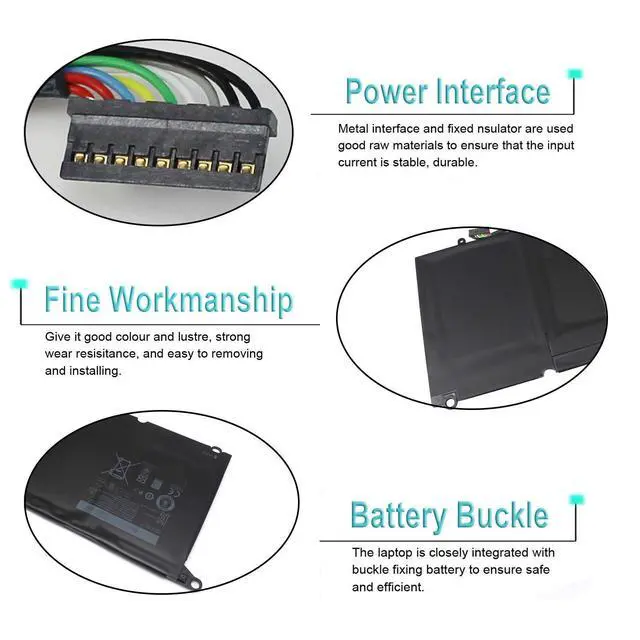 Alt view image 9 of 12 - 60WH 7.6V PW23Y Battery Replacement for Dell XPS 13 9360 P54G002 13-9360-D1605G D1605T D1609G D1505G D1509 D1705G D1805T D1805TG 3591SLV Series 0RNP72 0TP1GT RNP72 TP1GT 4 Cell
