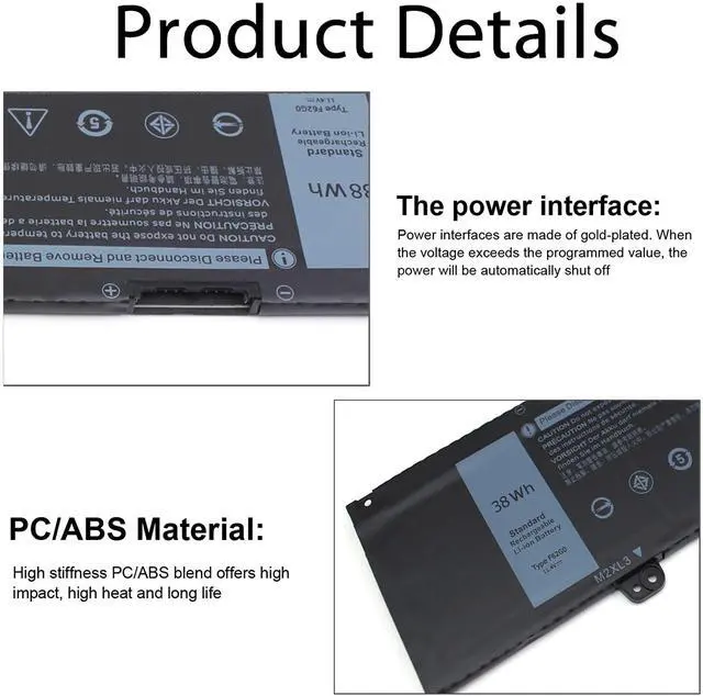 Alt view image 10 of 14 - 38WH Type F62G0 Laptop Battery Replacement for Dell Inspiron 7373 7370 5370 7380 7386 Vostro 5370 Series Notebook F62GO 039DY5 0YMYF6 0DHM0J 0YM5H6 0RPJC3 0TXWRR