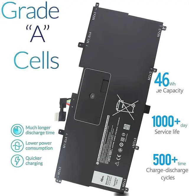 Alt view image 11 of 14 - 46WH NNF1C Battery for Dell XPS 13 2-in-1 2017 Series XPS 13-9365-D1605TS D1805TS D2805TS D3605TS D3805TS D4605TS 0NNF1C NP0V3 P71G P71G001 HMPFH 0HMPFH