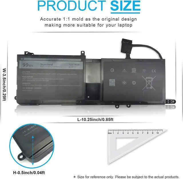 Alt view image 10 of 14 - LXHY 9NJM1 44T2R MG2YH Laptop Battery Replacement for Dell Alienware 17 R4 R5 15 R3 R4 P31E P69F P31E001 P31E002 P69F001 P69F002 HF25D 01D82 546FF 0546FF HF250 0HF250 0MG2YH 99Wh 11.4V 6 Cell