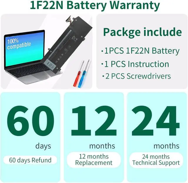 Alt view image 12 of 12 - LXHY 60Wh 15.2V 1F22N Battery Replacment for Dell G7 15 7590,G7 15 7790,G5 15 5590,G5 5590,G7 7590 7790,Alienware M15 R1 Alienware M17 P37E Laptop P79F P82F P40E 0JJPFK 08622M XRGXX 06YV0V JJPFK HYWXJ