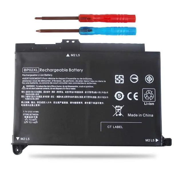 Alt view image 11 of 12 - BP02XL 849909-850 41WH Battery for HP Pavilion Notebook PC 15Z 15AU AW 15Z-AW000 15-AU000 15-AW000 15T-AW000 15-AU010WM 15-AU018WM 15-AU123CL 849569-421 849909-855 849569-542 HSTNN-UB7B TPN-Q172