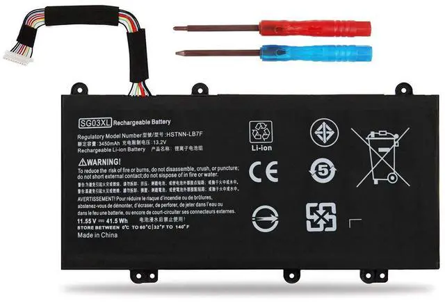 Alt view image 11 of 12 - LXHY 41.5WH Type SG03XL Battery Replacement for HP Envy M7-U109DX M7-U009DX 17T-U100 17-U100 17-U011NR M7-U 17-U 17T-U 849048-421 849049-421 HSTNN-LB7F TPN-I126