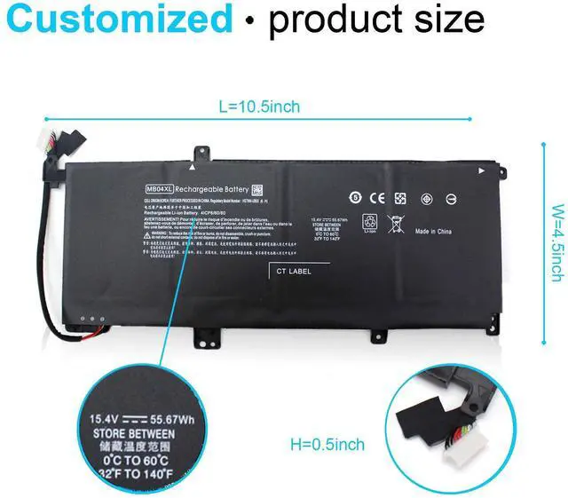Alt view image 9 of 12 - 55.67WH MB04XL Battery for HP Envy X360 M6-AQ005DX M6-AQ105DX M6-AQ003DX Convertible 15 inch 15-AQ005NA AQ101NG AQ267CL 844204-850 HSTNN-UB6X 843538-541