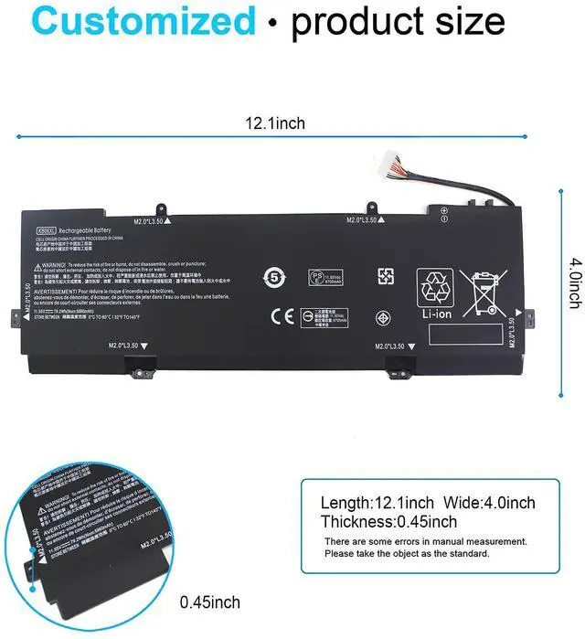 Alt view image 9 of 14 - KB06XL 902401-2C1 Battery for HP Spectre X360 Convertible 15 15-BL0XX 15-BL002XX 15-Bl012DX 15-BL000NA 15T-BL000 15-BL075NR Z6L01EA Z6L02EA Z6K96EA 902499-855 HSTNN-DB7R TPN-Q179, 11.55V 79.2Wh