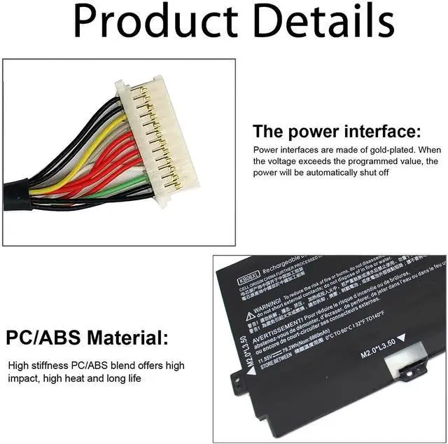 Alt view image 10 of 14 - KB06XL 902401-2C1 Battery for HP Spectre X360 Convertible 15 15-BL0XX 15-BL002XX 15-Bl012DX 15-BL000NA 15T-BL000 15-BL075NR Z6L01EA Z6L02EA Z6K96EA 902499-855 HSTNN-DB7R TPN-Q179, 11.55V 79.2Wh