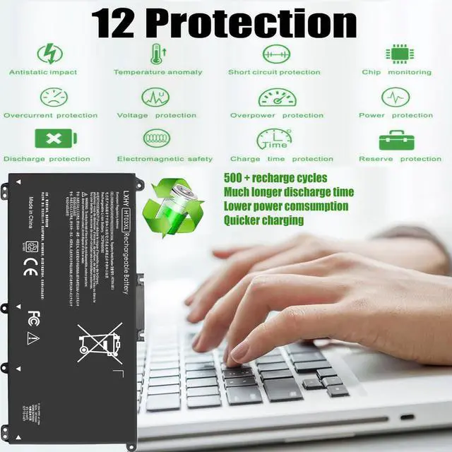 Alt view image 12 of 14 - 41.7Wh HT03XL L11421-422 Battery for HP Pavilion 14-CE 14-CF 14S-CF 14-DF 15-CS 15-DA 15-DB 15-DW 17-BY 17-CA Series 15-DA0014DX 15-CS0053CL L11421-2C2 L11421-422 HT03041XL HSTNN-UB7J HSTNN-DB8R