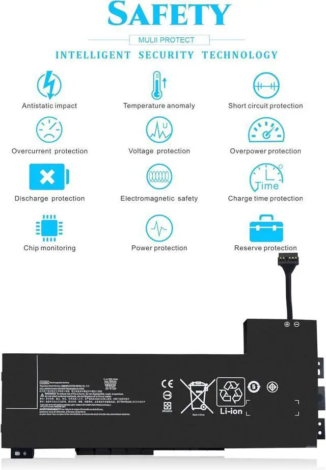 Alt view image 14 of 14 - LXHY VV09XL 808452-001 Battery for HP ZBook 15 G3, ZBook 15 G4 17 G3 Mobile Workstation HSTNN-DB7D 808398-2C1 808452-001 HSTNN-C87C 808452-002 808452-005 808398-2C2 VV09090XL VV09090XL-PL 11.4V 90WH