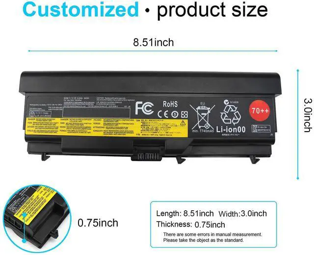 Alt view image 9 of 14 - 94WH 70++ 0A36303 0A3630 T430 Battery for Lenovo ThinkPad T420 T520 T410 T530 L412 L510 L420 W510 W520 SL410 SL510 Edge 14"" 15"" ASM P/N 42T4703 42T4752 FRU P/N 45N1001 45N1005 45N1107 9 Cells