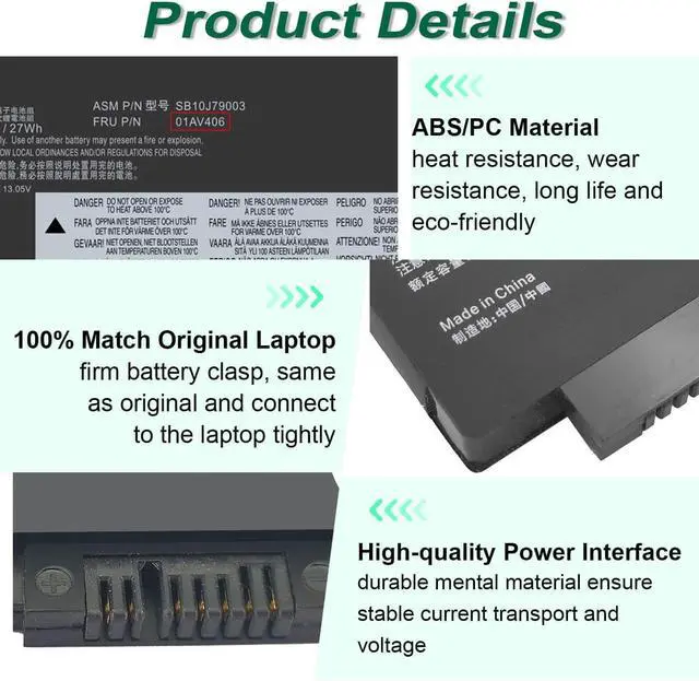 Alt view image 14 of 14 - LXHY 01AV406 Mode for Lenovo ThinkPad T460S T470S Series SB10J79003 01AV405 01AV462 00HW024 00HW025 00HW038 01AV407 01AV408 SB10J79002 L16M3P73 SB10K97605 SB10F46462 SB10F46463 SB10F46476 11.46V 27Wh