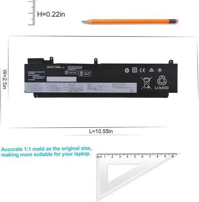 Alt view image 9 of 12 - LXHY 00HW022 SB10F46460 00HW023 SB10F46461 Battery Replacement for ThinkPad T460s T470s Series 00HW036 SB10F46474 00HW037 SB10F46475 3ICP4/43/86 11.25V 24WH 3-Cell Laptop