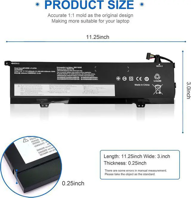 Alt view image 9 of 14 - LXHY L17C3PE0 Battery for Lenovo Yoga 730 15 730-15IKB 730-151KB 730-15lKB 730-15IWL 730-151WL 730-15lWL Laptop Replacement L17L3PE0 5B10Q39196 5B10Q39197 11.25V 51.5W 4587mAh 3-Cell