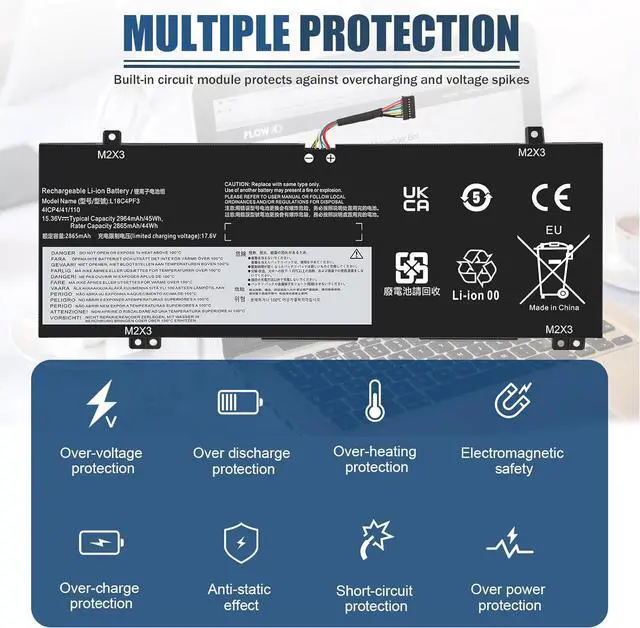 Alt view image 11 of 14 - LXHY L18C4PF3 Laptop Battery for Lenovo ideapad C340-14API C340-14IML C340-14IWL S540-14API S540-14IML S540-14IWL Flex-14IML Flex-14IWL Flex-14API L18M4PF3 L18M4PF4 L18C4PF4 81SS000DUS 81SS0005US