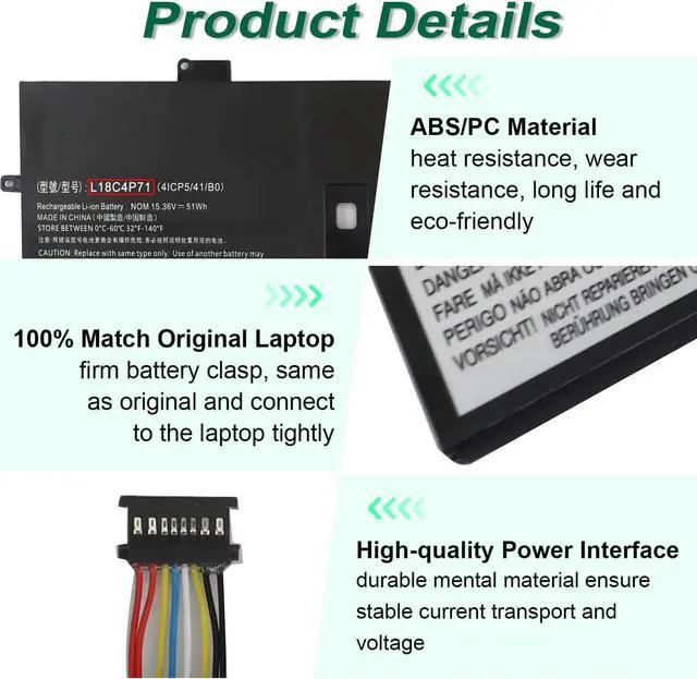 Alt view image 10 of 14 - LXHY 51Wh L18C4P71 L18M4P72 Battery Replacement for Lenovo Thinkpad X1 Carbon 7th Gen, X1 Carbon 8th Gen,ThinkPad X1 Yoga 4th/5th Gen Series 02DL005 02DL006 L18L4P71 SB10K97644 SB10K97642 15.4V
