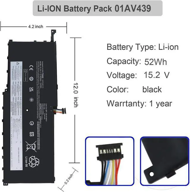 Alt view image 11 of 14 - LXHY 01AV439 X1 Yoga Gen 1 Laptop Battery Replacement for Thinkpad X1 Carbon 4th Gen 4 2016 ThinkPad X1 Yoga Gen1/Gen2 Series SB10F46466 01AV458 01AV409 01AV457 SB10F46467 01AV438 Computer