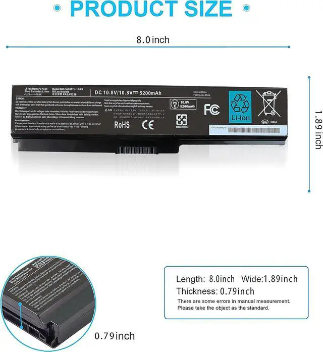 Alt view image 8 of 12 - LXHY PA3817U-1BRS Battery for Toshiba Satellite P755 P745 L755 L755D L775 L775D L745 L655 L675 C655 C675 A655 M645 Series P745-S4320 L755-S5153 L655-S5097 L655-S5150 L675D-S7104 PA3818u-1BRS PABAS228