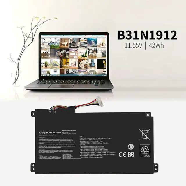 Alt view image 9 of 14 - LXHY 42Wh B31N1912 C31N1912 Replacment Laptop Battery for ASUS VivoBook 14 15.6" E410 E410MA E410M L410MA E410KA F414MA E510 E510M E510MA E510KA L510 L510MA R522MA F414MA-EK1890WS L510MA-WB04(DF112)