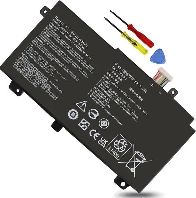 Alt view image 8 of 14 - LXHY 48Wh B31N1726 B31BNEH Battery Replacement for Asus TUF Gaming FX504 FX505 FX505DT FX504GD FX504GE FX504GM A15 FA506 FA506IU A17 FA706II NotebooFX80 FX86 B31N1726-1 B31BN91 A41LK9H 0B200-02910200