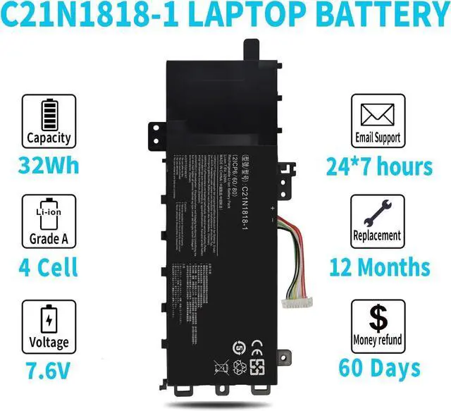 Alt view image 12 of 14 - LXHY C21N1818-1 Laptop Battery for ASUS VivoBook 15 F512DA F512JA F512JA-AS34 F512FA F512FB F512FJ F512FL F512UA X512DA X512FA X512JA X512UA X512FB X512FJ X512FL X512JF X512JP R564JA S512FA S512FB