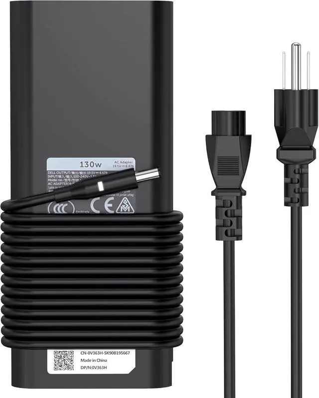 Alt view image 8 of 14 - LXHY 130W 4.5mm AC Adapter Laptop Charger Replacement for Dell XPS 15 7590 9530 9550 9560 9570 Precision 5510 5520 5530 5540 M2800 M3800 P/N HA130PM130 0V363H DA130PM130 06TTY6 0RN7NW