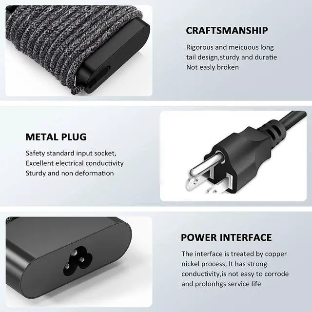 Alt view image 9 of 12 - New Slim 65W USB C HP Laptop Charger for HP ZBook Firefly G8 14" G9 14" 16" G8 15.6inch Touchscreen Mobile Workstation,HP Elite X2 Spectre Elitebook ProBook Envy Chromebook USB Type C Charger