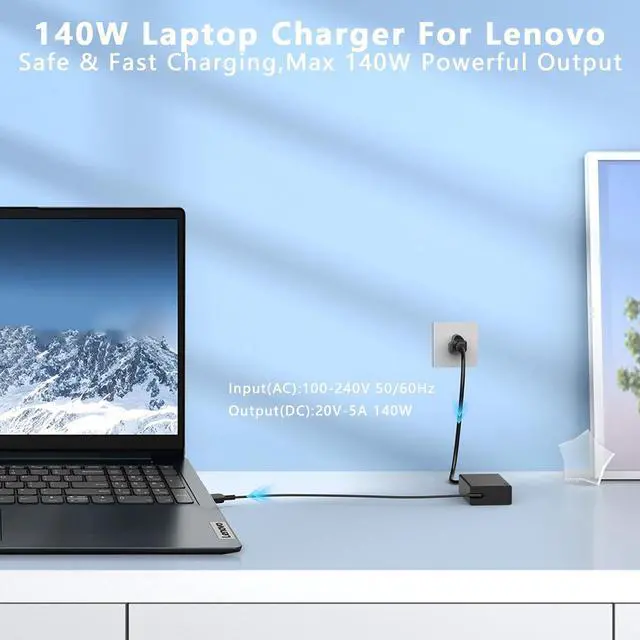 Alt view image 12 of 14 - LXHY 20V 7A 140W USB C Charger Adapter for Lenovo ADL140YDC3A GX21K06350 GX21M50625 Slim Pro 7 14ARP8 83AX Legion 9 16IRX8 83AG ThinkPad Z16 Gen 2 21JX 21JY V15 G4 IAN 82YW FRU 5A11K06364