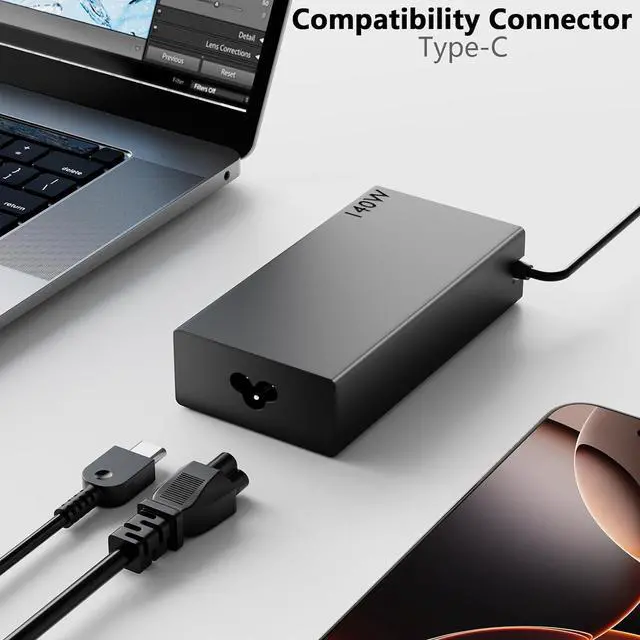 Alt view image 13 of 14 - LXHY 20V 7A 140W USB C Charger Adapter for Lenovo ADL140YDC3A GX21K06350 GX21M50625 Slim Pro 7 14ARP8 83AX Legion 9 16IRX8 83AG ThinkPad Z16 Gen 2 21JX 21JY V15 G4 IAN 82YW FRU 5A11K06364