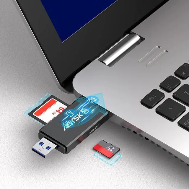 Alt view image 6 of 7 - USB C SD Card Reader & USB 3.0 Micro SD Adapter, High-Speed Memory Card Reader for SD/Micro SD/SDHC/SDXC/MMC, Type-C SD Card Reader Compatible with MacBook/PC/Android/Camera/Laptop