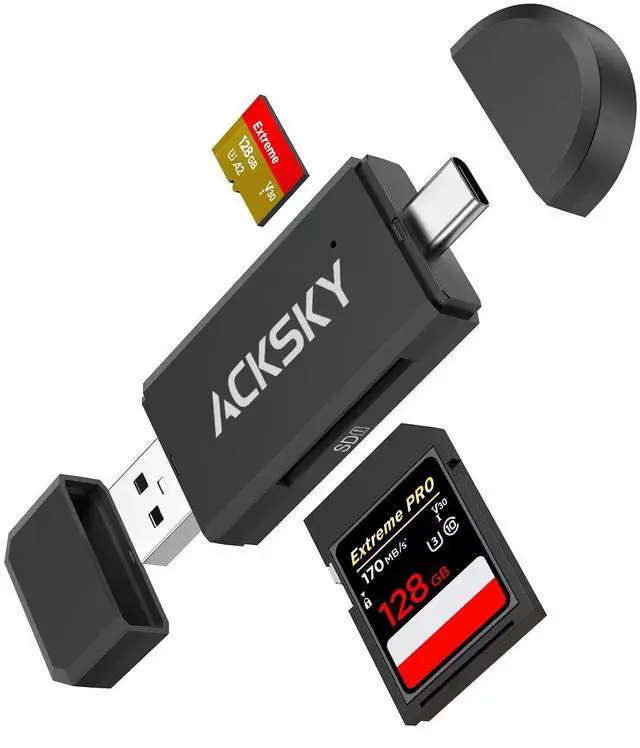 Main image of USB C SD Card Reader & USB 3.0 Micro SD Adapter, High-Speed Memory Card Reader for SD/Micro SD/SDHC/SDXC/MMC, Type-C SD Card Reader Compatible with MacBook/PC/Android/Camera/Laptop