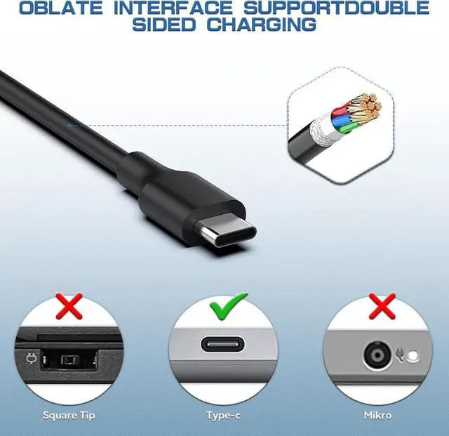 Alt view image 4 of 5 - 65W USB C Charger Compatible with Lenovo ThinkPad T480 T490 E480 Yoga C630 C740 C930 Chromebook 100e 300e 500e c330 Laptop Power Supply Cord