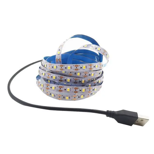 Alt view image 2 of 6 - USB LED Strip Light Warm White 3500K 5V USB Powered 16.4ft/5M 300LEDs Flexible SMD2835 No-Waterproof IP20 LED Tape Lights for TV Background Lighting Tape Home Decor Lamp