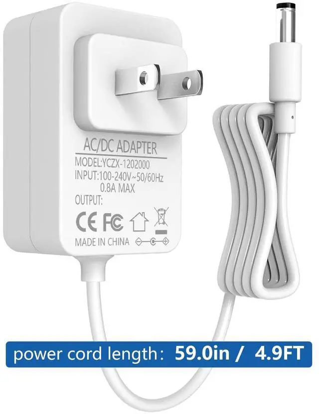 Alt view image 2 of 6 - 12V 2A DC Power Supply Transformer,100-240V 50/60Hz Universal AC Power Adapter Charger with 5.5mm x 2.5mm Barrel Plug DC Cord