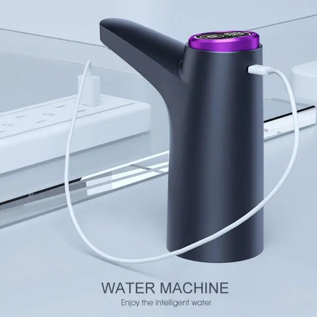 Alt view image 7 of 7 - USB Rechargeable Electric Water Pump for 5 Gallon Bottle, Portable Water Dispenser Pump with 1200mAh Battery for Home Office Camping (Black)