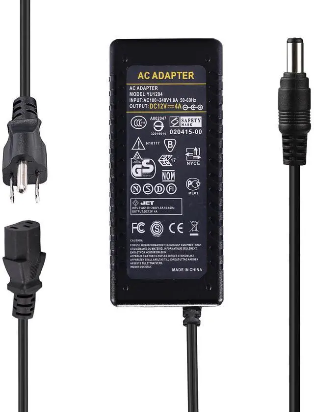 Main image of 12V 4A Power Adapter - LeTaoXing AC 100-240V 50/60Hz to DC 12 Volt 4 Amp 48W Power Supply 12V/4A Charger for LED Strip Light LED Driver CCTV Security System