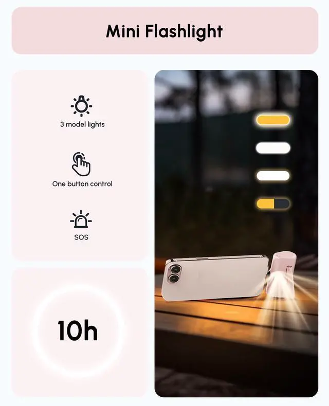 Alt view image 6 of 7 - Pink USB C Power Bank Portable Charger 5000mah with Kickstand for iPhone 17,Type-c Battery Pack Charger with Digital Display for iPhone 16/Samsung/Android phones, Pinky Gift for Her Phones