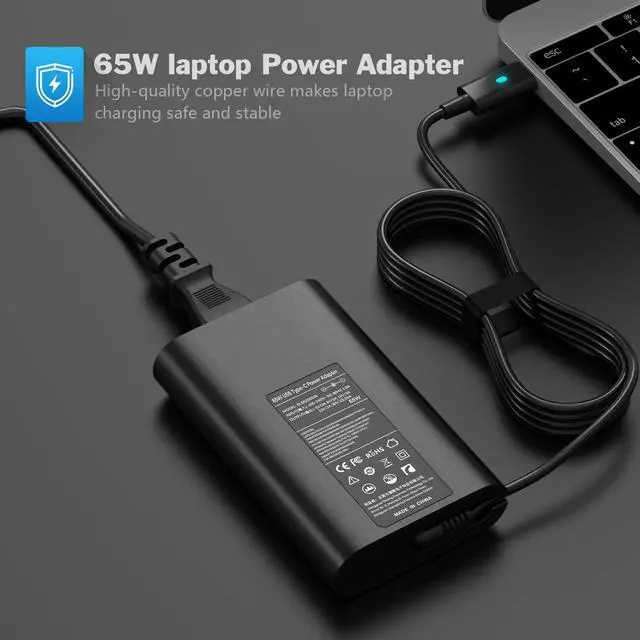 Alt view image 2 of 7 - USB-C Laptop Charger for Dell Chromebook 3100 3300 3380 3400, 65W | Match the complete Dell Chromebook model and USB-C charging requirement; supports listed voltage profiles up to 65W max